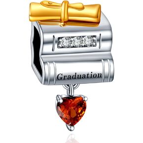 YUMINN Graduation Owl Bouquet Charm for 925 Sterling Silver for Women's Bracelets & Necklaces Dangle Pendant for Christmas Day Valentine's Day Mother's Day Jewelry Gifts for Girls