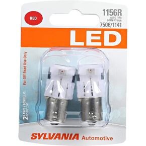 SYLVANIA - 1156 LED Red Mini Bulb - Bright LED Bulb, Ideal for Stop and Tail Lights (Contains 2 Bulbs)