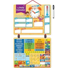 Kids Daily Calendar magnetic,Hang on Wall or Fridge for Home or School.