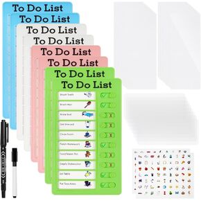 8 قطع من مخطط المهام الجافة للأطفال، مخطط روتيني يومي للأطفال، قابل لإعادة الاستخدام للقيام بلوحة القائمة، لوحة مخططة للمنزل، لوحات تخطيط قائمة التحقق من السبورة البيضاء مع 20 ورقة فارغة in Kuwait