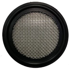 1.5" Sanitary Tri-Clamp Gaskets (Pack of 2), Bonded Type Screen (#100 Mesh/ 149 μm) Gaskets, Black FKM (Viton)