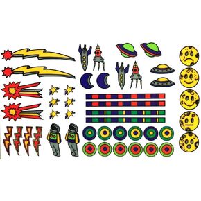 Pinewood Pro Space Galaxy Decals | Sticker Sheet for customizing Your Derby car | Easily Cut, Peel, and Apply Decals | Super Quick Way to Amplify The Look of Your Derby Racing car