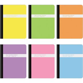 Oxford Poly Composition Notebooks, 6 Pack, College Ruled Paper, 9-3/4 x 7-1/2 Inches, 100 Sheets, Assorted Pastel Covers (64957)