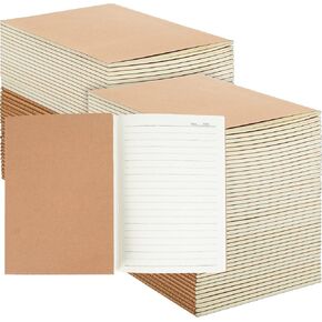 30 Pack Journal Notebook, Kraft Cover Lined Paper Journal for Traveler, Notes, Memo - Bulk Journals Sewn Brown Notebook, 80 Pages, 8.3'' x 5.5''