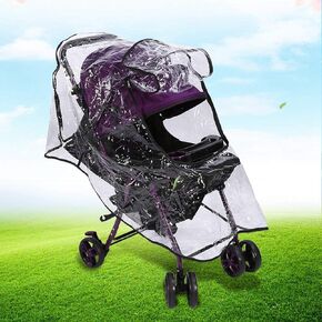Stroller Rain Cover, Convenient to Store Can Be Folded Transparent Pram Rain Cover for Stroller