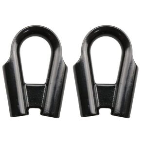 Winch Rope Tube MEETOOT 2pcs Black M8 Stainless Steel Rope Tube Thimble Collar with Gear Wire Tube Thimble Winch Wire Rope Cable Wire Rope Thimbles