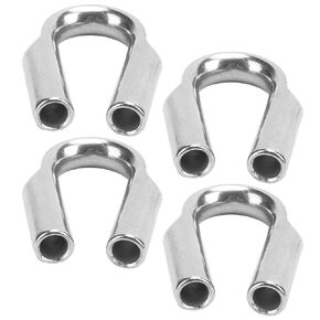 Stainless Steel Tube Thimble 10Pcs Tube Thimble Stainless Steel Rope Protection Tube Thimble with Gusset for 6mm 0.2' Wire or Synthetic Thimbles