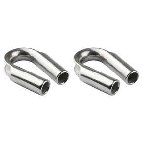 2 Pack Stainless Steel 3/8"(10mm) Wire Rope Tube Thimble Cable Thimble