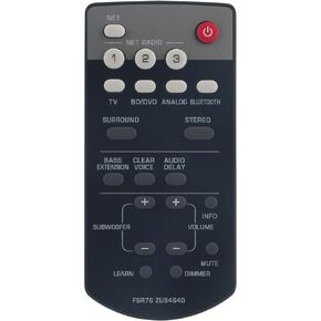 AULCMEET FSR76 ZU84640 Remote Control Replacement for Yamaha Front Surround System YAS-306