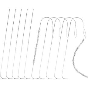 10PCS Curved Beading Needles, 5.9 Inches and 7.36 Inches String Bead Needles New Type Stainless Steel Beading Needles Bead Spinner Needle for Jewelry Bracelet Necklace Making