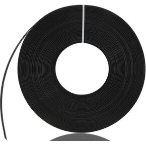 قطعة من البوليستر بطول 25 ياردة للخياطة - خياطة منخفضة الكثافة للمشدات وقبعات الرضاعة وفساتين الزفاف (أسود، 10 مم) in Kuwait