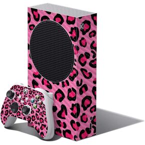 MightySkins Carbon Fiber Skin Compatible with Xbox Series S Bundle - Pink Leopard | Protective, Durable Textured Carbon Fiber Finish | Easy to Apply and Change Styles | Made in The USA