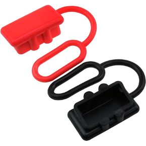Lovelysp-Dust Cover Battery Fast 50A Connector Dust Cover For Anderson 50A DC Power Connectors （Black And Red）-2pcs