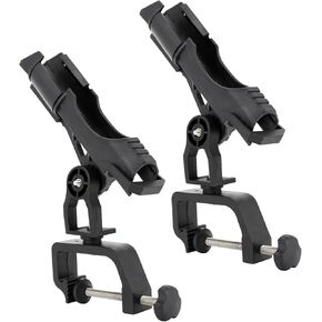 unitackcle 2 Pack Fishing Boat Rods Holder, Upgraded Fishing Pole Rod Racks with 360 Degree Adjustable Large Clamp Opening in Kuwait