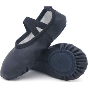 DIPUG Ballet Shoes for Girls Toddler Dance Slipper PU Leather Kids Ballerina Shoe