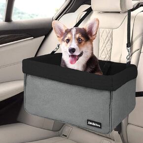 Car Travel Dog Booster Seats, Portable and Breathable Pet Seats Dog Carrier with Seat Belt, Travel Safety Lookout Dog Booster Seat 16-in