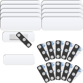 Mifflin-USA Blank Name Tags w/Magnetic Backing (10 Pack, 1" x 3"), ID Badge Holders w/ 3 Strong Neodymium Magnets, Customizable & Reusable Badges w/Round Corners