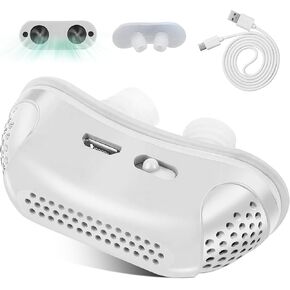 Anti Snoring Devices, Effective Snoring Prevention, Twin Turbine Electric Adjustable and Breathable, Adjustable Wind Speed, Snoring Solution for Men and Women, Suitable for All Nose Shapes. White - 04 in Saudi Arabia