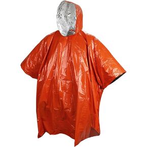 معطف المطر للطوارئ من BiSiViO - بطانيات الطوارئ المحمولة للتخييم، بطانيات النجاة، معطف واق من المطر مقاوم للطقس قابل لإعادة الاستخدام in Kuwait