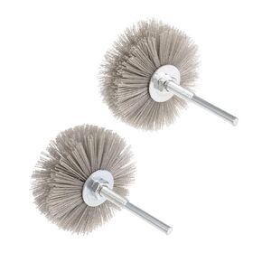 uxcell Nylon Wheel Brush 240/320 Grits Abrasive Grinding Head with 6mm Threaded Shank 2 Pcs