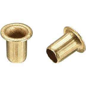 uxcell Hollow Rivet,4mm x 6mm Through Hole Copper Hollow Rivets Grommets Double-Sided Circuit Board PCB 200Pcs