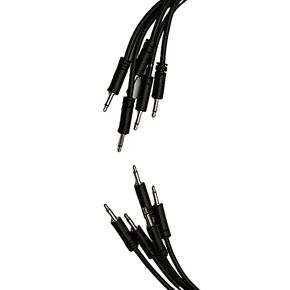 Luigis Modular Supply Spaghetti Eurorack Patch Cables - Package of 5 Black Cables, 18 (45 cm)
