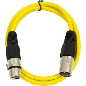 SEISMIC AUDIO - SAXLX-3 - 3' Yellow XLR Male to XLR Female Patch Cable - Balanced - 3 Foot Patch Cord in Kuwait