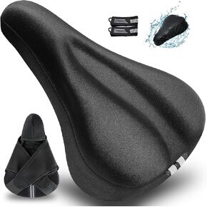 【New】Gel Bike Seat Cushion Cover Extra Soft padded Bicycle Seat Cover for Women Men, Most Comfortable Bike Saddle Cover Fits Peloton/Mountain/Stationary/Spin Class Exercise Bike Indoor&Outdoor Cycling in Kuwait