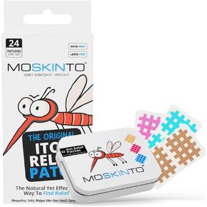 Moskinto The Original Itch Relief Patch with Moskito Care Insect Repellent | Instantly Bite-Relief Patches | 1 Family Pack - 42 Patches | 1 Travel Pack - 24 Patches