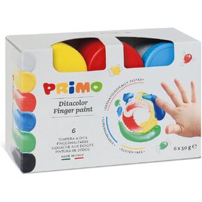 PRIMO Finger Paint Set, 6-Color Set, Non-Toxic, Smooth, For Young Artists