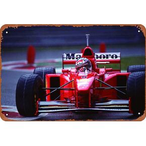 مايكل شوماخر، فيراري F310B لوحة معدنية مضحكة من القصدير مقاس 8 × 12 بوصة لتزيين الحائط في الأماكن المغلقة والمفتوحة in Kuwait
