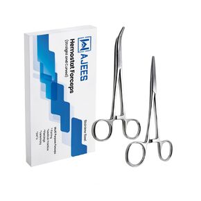 Hemostat Forceps 8" Pean Curved Forceps, Fishing Forceps Locking Long Forceps Stainless Steel Clamps, Surgical Clamps Pean Hemostats for Nurses, Fishing Curved Hemostats