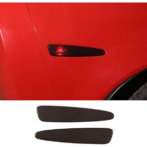 Moittellc Side Marker Lights Smoked Cover Compatible with Chevy Corvette C6 2005-2013, Sidemarker Lamps Rear Turn Signal Lights Trim Cover Accessories…