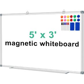 H-Qprobd Whiteboard Dry Erase White Board for Wall 72x40 (2pcs) Magnetic Boards for Office Classroom & Home, Large Wall Whiteboard Including 6 Markers, 20 Magnets, 2 Erasers