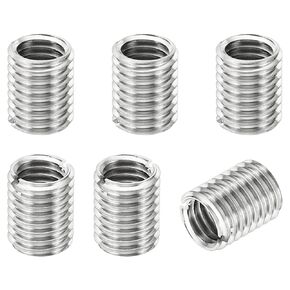 PATIKIL Thread Adapters Sleeve Reducing Nut, 6 Pcs M10*1.5 Male to M8*1.25 Female Repairing Insert Nut Screw Reducer Conversion Stainless Steel Fastener 20mm