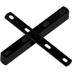 12" Mending Plate Black Steel Straps Straight Repair Flat Plate Heavy Duty Industrial Farmhouse Woodworking Speedbrace Metal Brace, 12-1/8"L x 1-1/8"W, Thick 4mm, Max Load 110lb(6 Pieces)