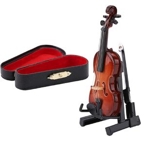Miniature Violin Model, Wooden Violin Model with Stand Case, Tiny Violin, Small Violin Joke, Mini Musical Instrument Home Decor