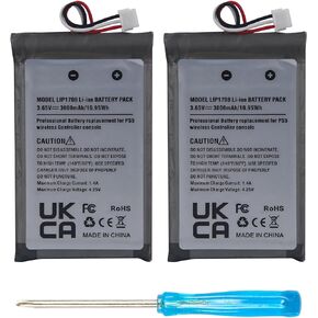JUBOTY 2PCs 3000mAh PS5 Gamepad Controller Battery, Li-ion New Upgrade LIP1708 Battery Replacement for Sony PS5 Playstation 5 DualSense CFI-ZCT1W Wireless Controller with 1 Repair Tool Kit