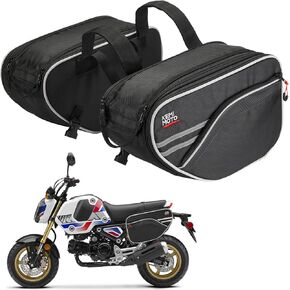 KEMIMOTO Motorcycle Saddlebags Waterproof 30L (15L*2) Compatible with Grom 2022+ Motorcycle Side Saddlebags Extendable Pannier Bag for Motorcycle Dirt Bike Dual Sport Motorcross Motorbike