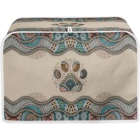 Talayituse Boho Paw Print Toaster Cover 4 Slice Bread Toaster Oven Cover Washable Toaster Cover Kitchen Small Appliance Covers Bakeware Protector
