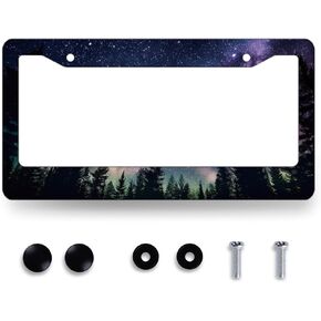 Vintage American Flag License Plate Frame Patriotic USA Flag License Plate Personalise Stainless Steel Rust-Proof Auto Parts Funny License Plate Cover Decoration With Screws 12.3" x 6.3" For Men Women