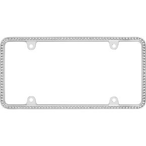 Cruiser Accessories 18130 Diamondesque License Plate Frame, Chrome/Clear