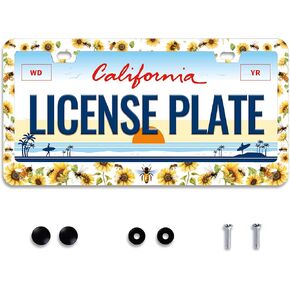 Butterflies License Plate Frame Beautiful Animal Insect Stainless Steel License Plate Frames for Car Decorative Parts Rustproof Cover for Standard Us Canada License Plate Holder Unisex 12x6 Inch