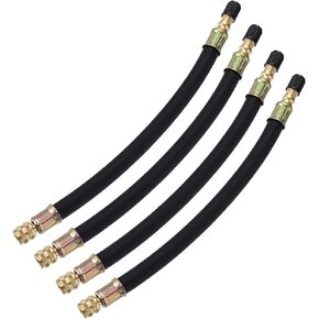 X AUTOHAUX 4pcs Tire Valve Extension Stem Adaptor Tool Flexible Dual Valve Stem Extender Pipes 21cm / 8.3" for Car Truck Bike Trailer RV Portable Air Compressor