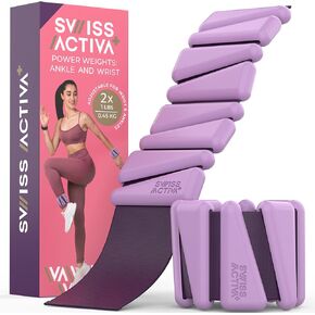 Swiss Activa+ 1 lb wrist and ankle weights set of 2,Adjustable weight sets for Women - Cardio, exercise equipment Strength Training, pilates equipment for Home Workout.