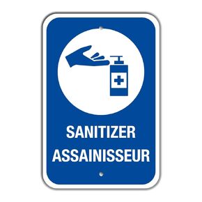 SmartSign “Sanitizer" Bilingual Sign | 18" x 24" 3M Engineer Grade Reflective Aluminum