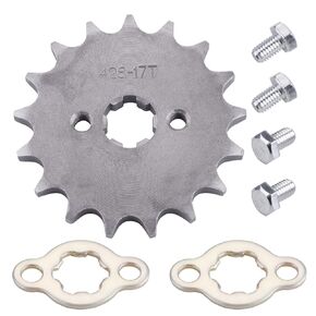 Mrelc 428 17T 17mm Sprocket Engine Sprocket Drive Gear - 17T Front Bike Sprocket with Retainer Plate Sets, Fits 428 Chains - Parts Compatible with 50,70,90,110,125cc dirt pit & Minibikes, ATVs,Go Kart