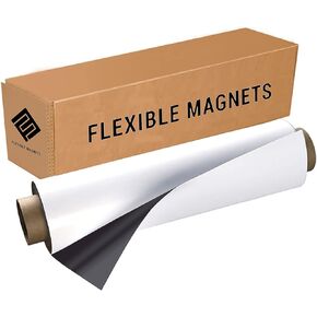 لفة فينيل مرنة من أوراق المغناطيس - بيضاء، قوية للغاية ومثالية للحرف اليدوية - قابلة للطباعة بنفث الحبر التجاري (24 بوصة × 30 بوصة × 30 مل) in Kuwait