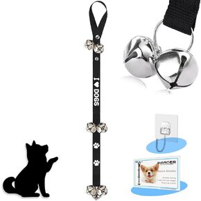 Dog Doorbells for Potty Training Quickly and Easily Train Nearly Any Puppies and Dogs Adjustable Premium Quality 7 Extra Loud Dog Bells Includes mounting Hooks (1, Gold)