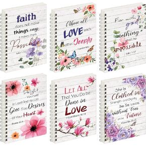 6 Pack Christian Spiral Notebook gifts for Women Prayer Journal Mother's Day Gifts 5.5 x 8.3 in Bulk Prayer Notebook Journal Gifts with Scripture Bible Verses for Religious Study School Supplies